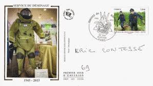 Cartolina celebrativa del 70 anniversario della fondazione del corpo dei demineurs francesi